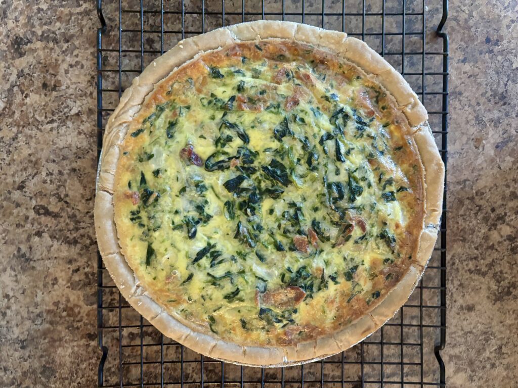 Gluten-Free bacon & spinach quiche