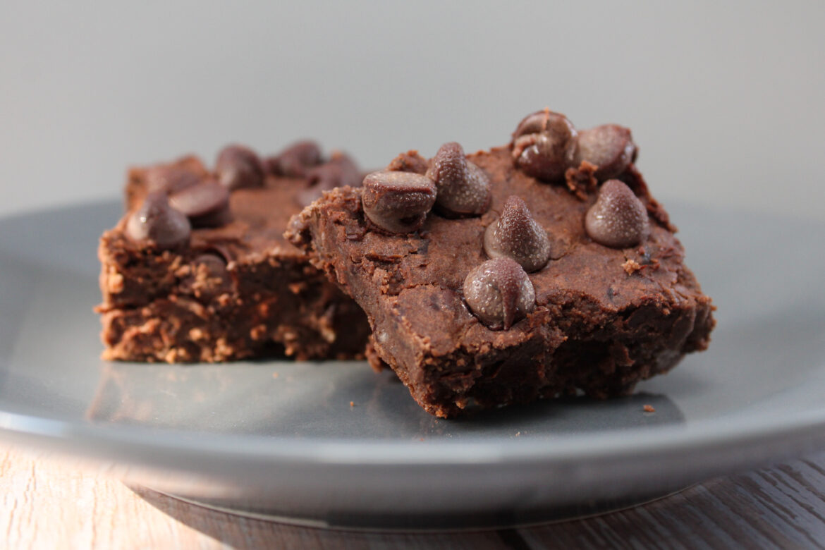 Healthy Black Bean Brownies on a plate