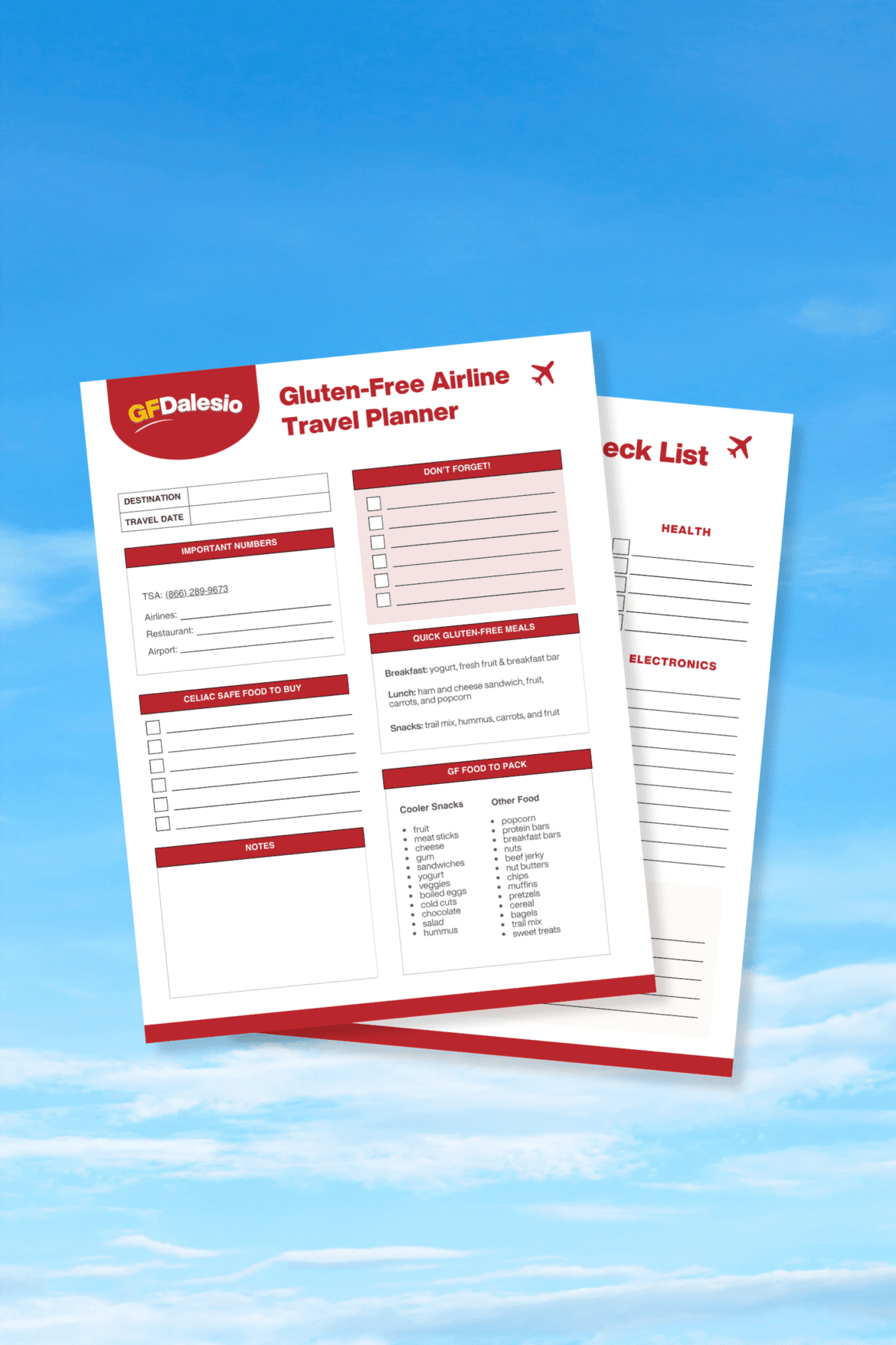 Sky’s the Limit: A Gluten Free Guide to Airline Traveling Gluten Free Airline Traveling guide and packing list PDF