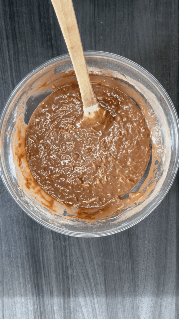 Gluten Free Chocolate Zucchini Muffins - Step 3 whisk dry ingredients and combine with wet ingredients
