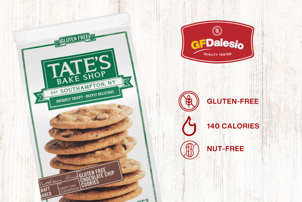 Gluten Free Tate's Cookies GFDalesio quality tested seal